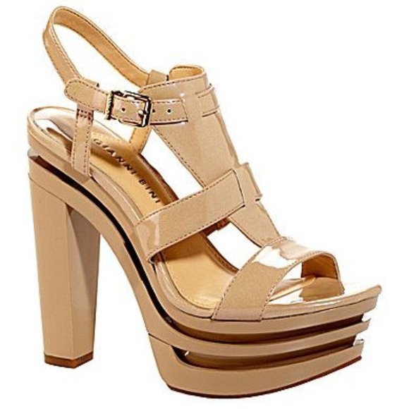 Gianni Bini Calypso Iridescent Nude Platforms - Picture 2 of 8